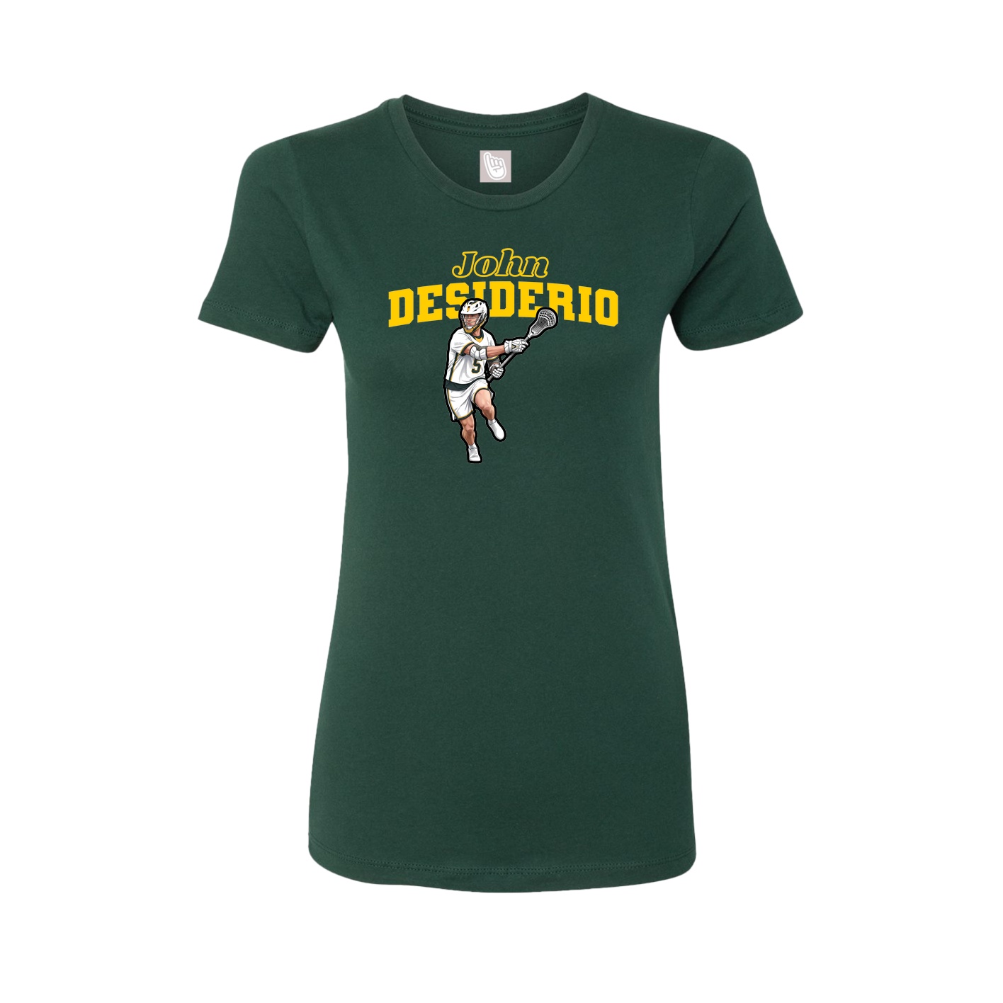 Fitted Women's Tee — Name Arch in Green