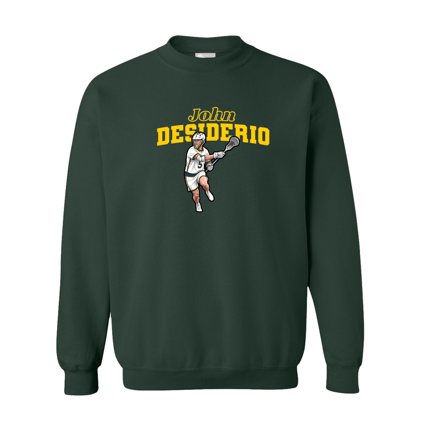 Fleece Crew — Name Arch in Green