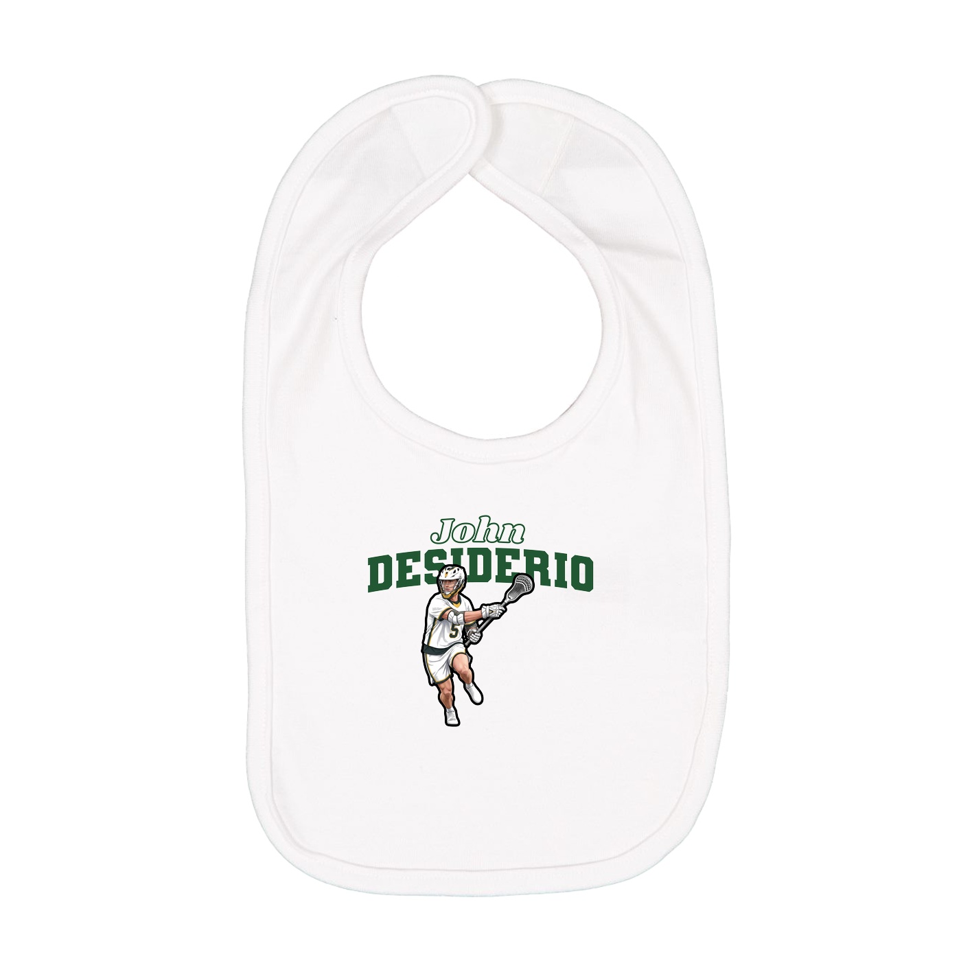 Infant Bib — Name Arch in White