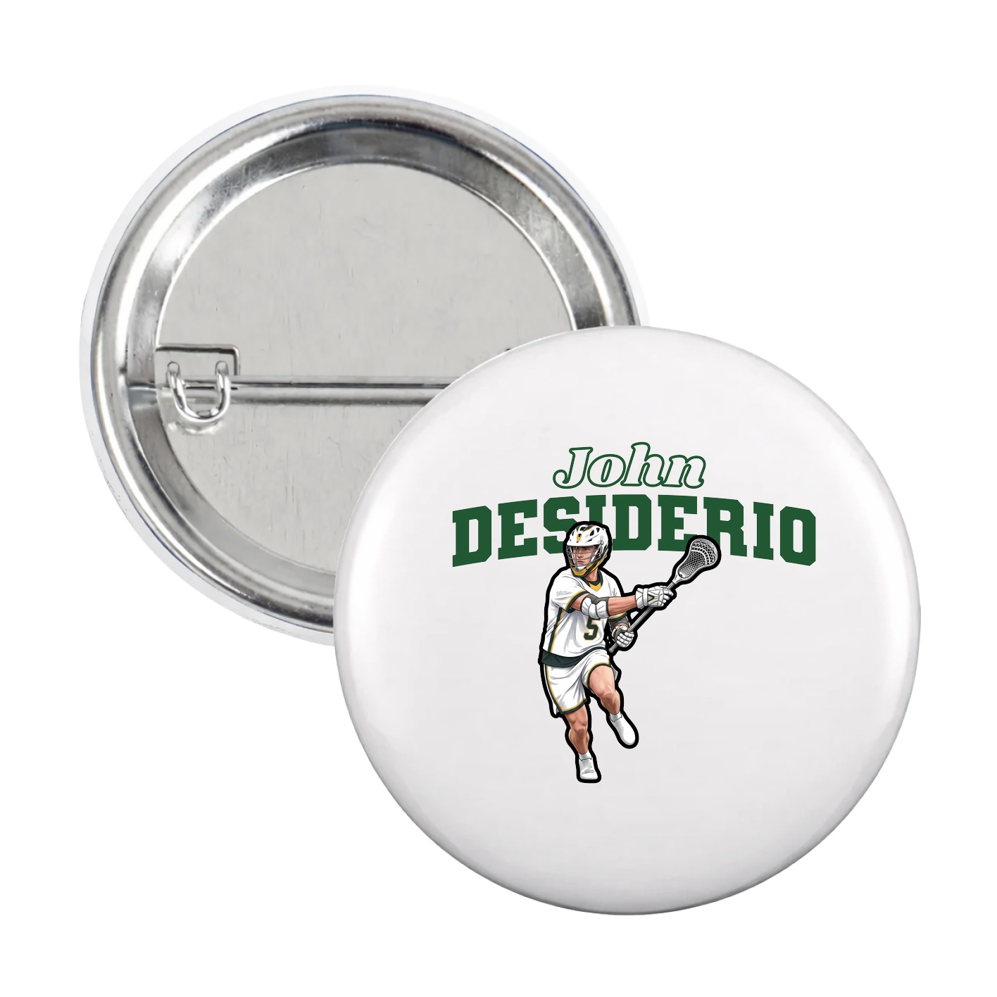 Game Day Button — Name Arch in White