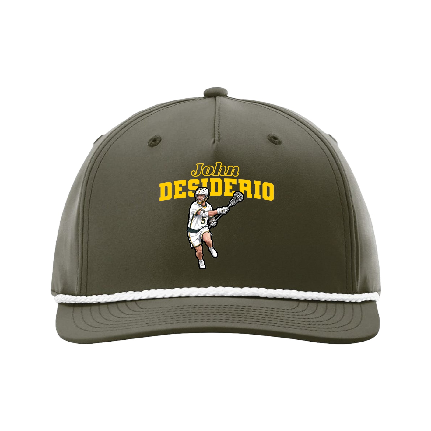 Five-Panel Classic Rope Cap — Name Arch in Green