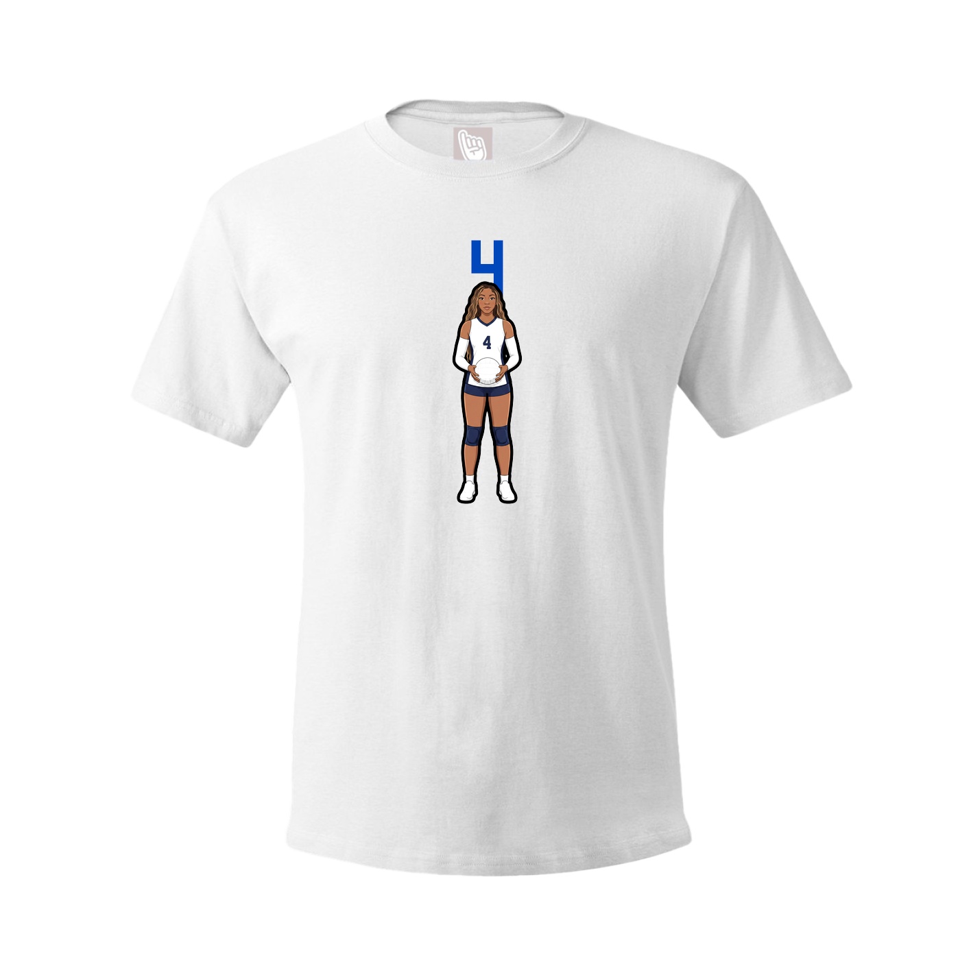 Youth Tee — Number Top in White