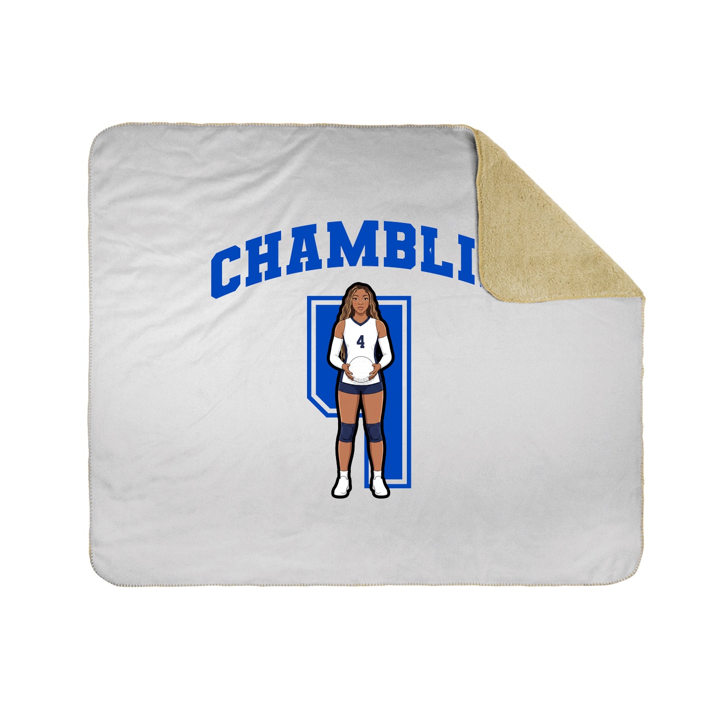 Throw Blanket — Number in White