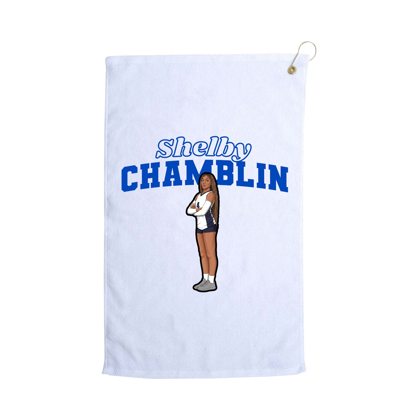 Golf Towel — Name Arch in White