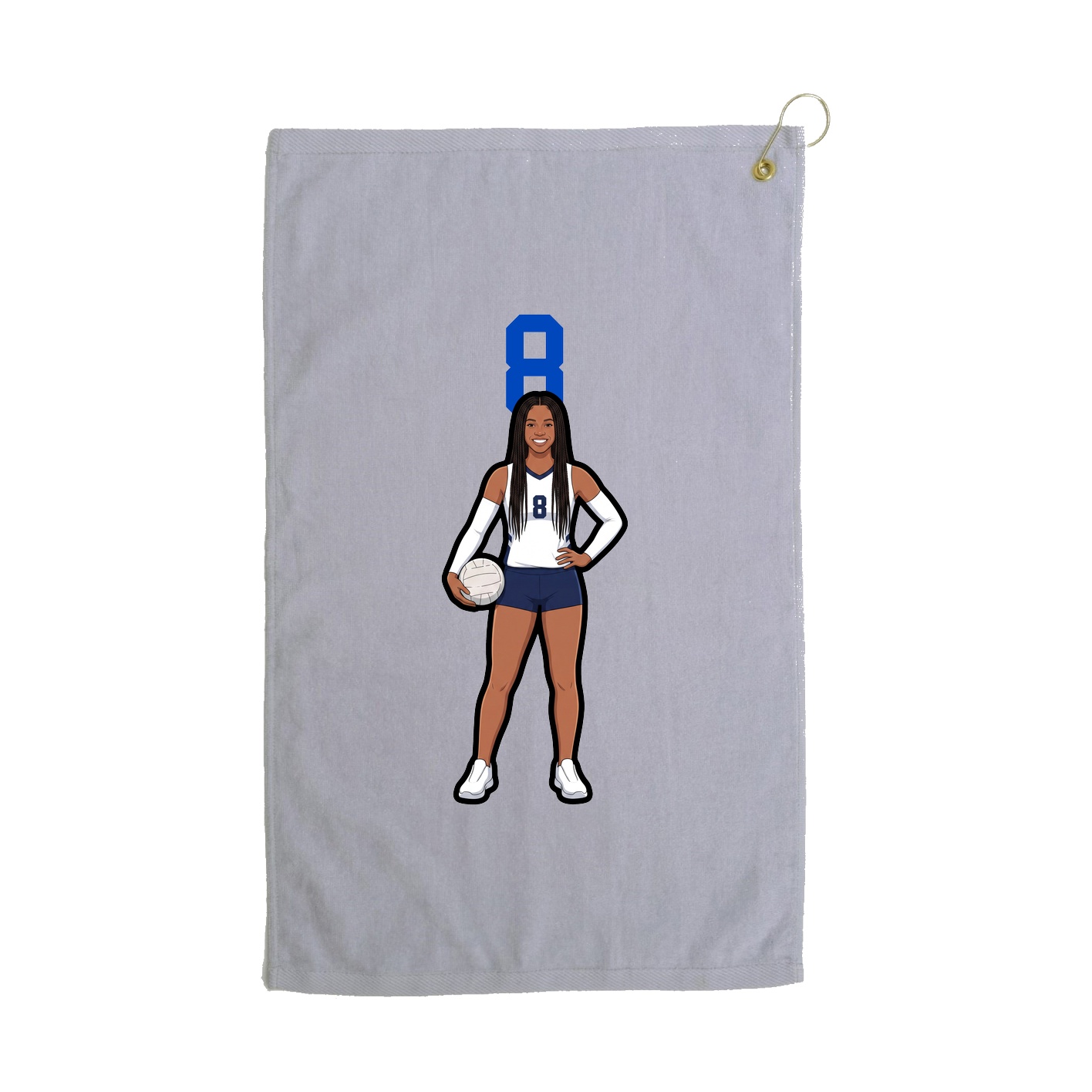 Golf Towel — Number Top in Grey