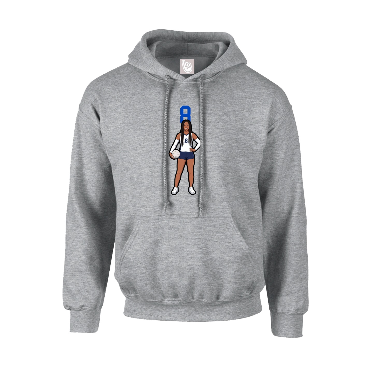 Hoodie — Number Top in Grey