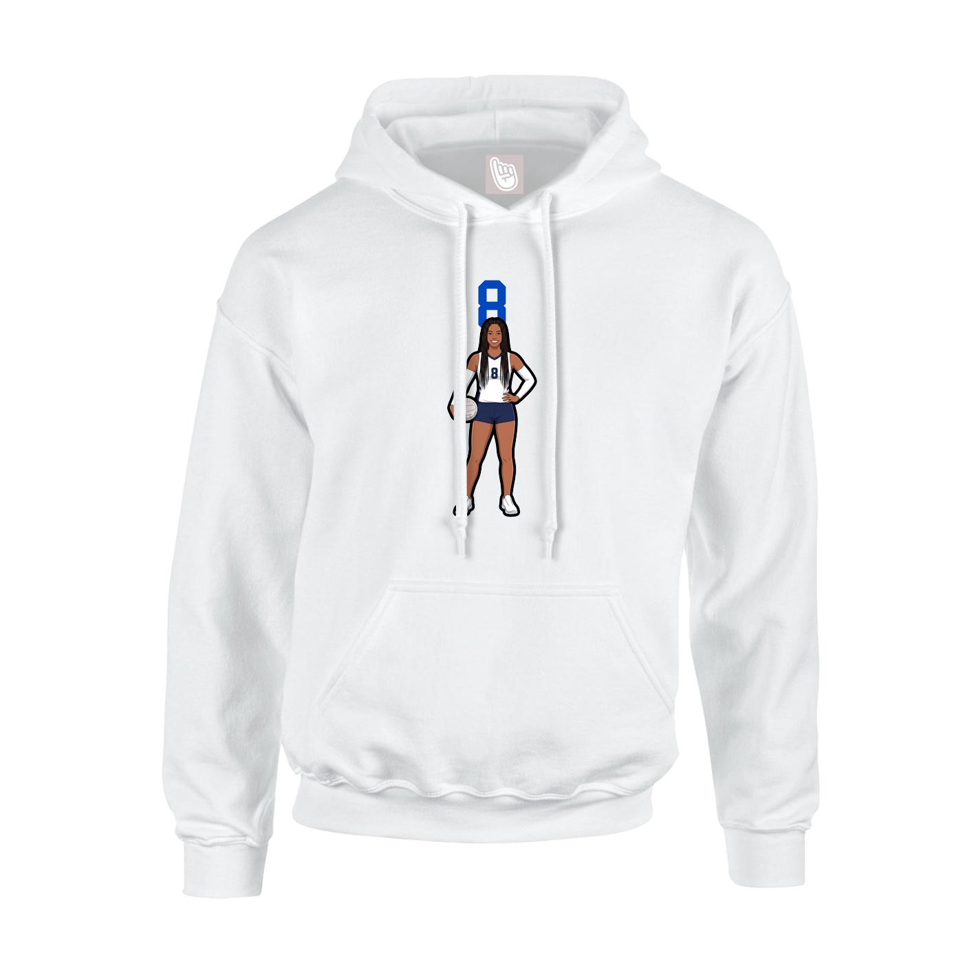 Youth Hoodie — Number Top in White