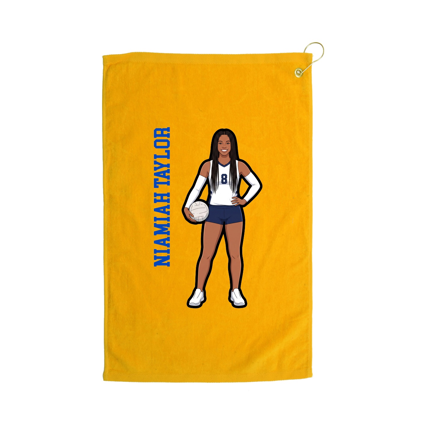 Golf Towel — Name Vertical in Gold