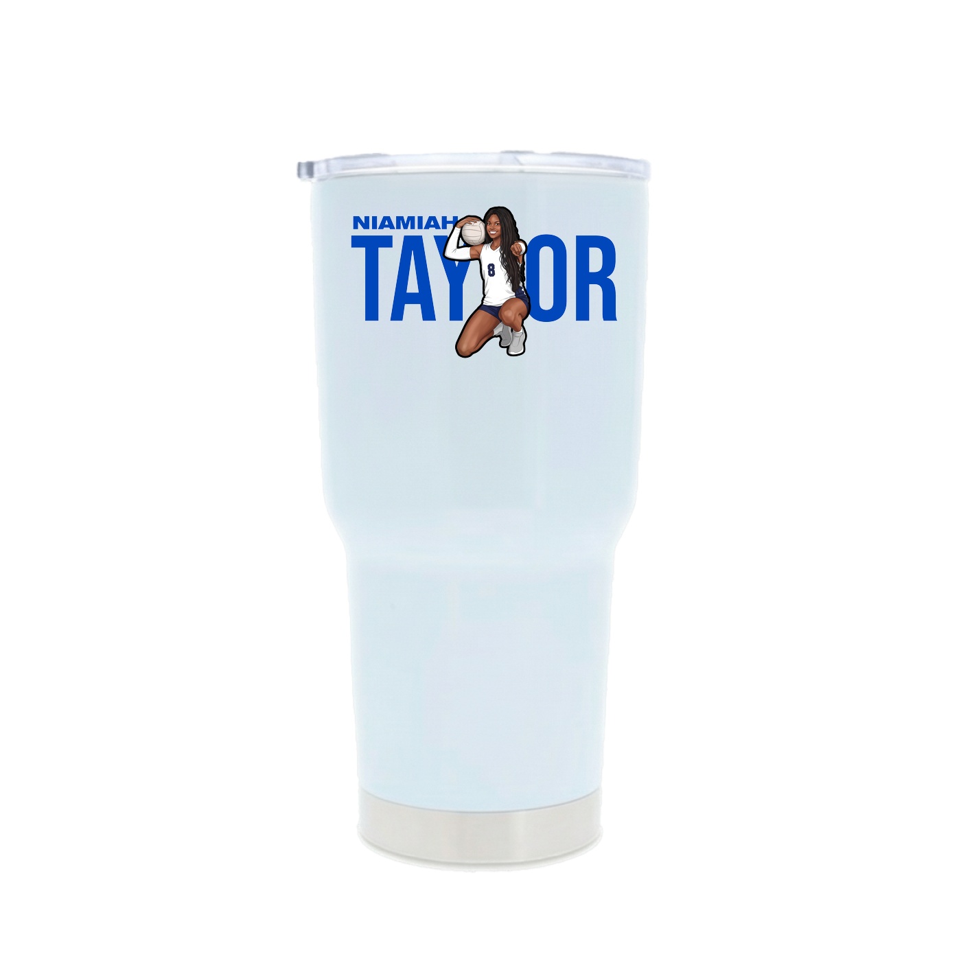 30oz Stainless Steel Tumbler — Player Name in White