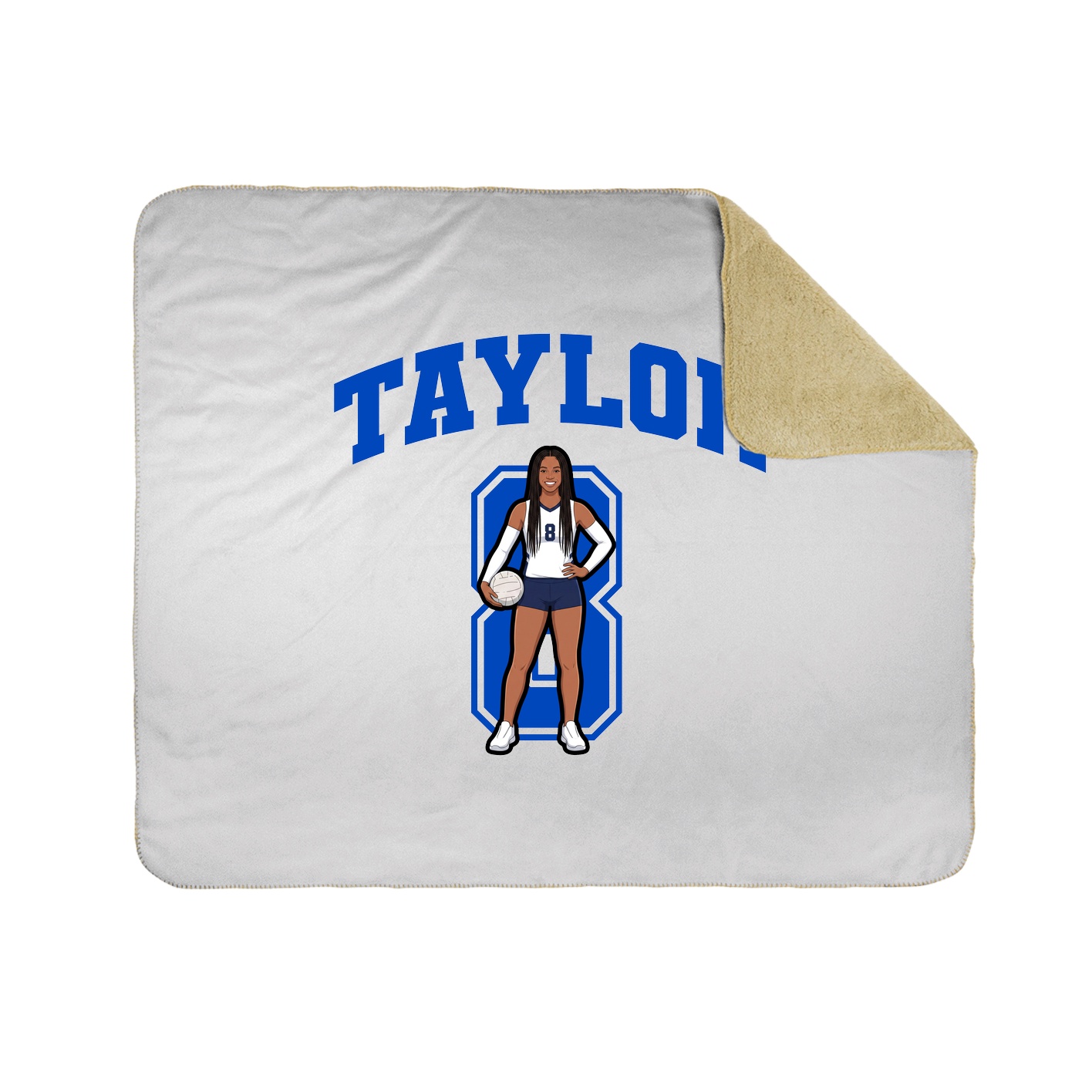 Throw Blanket — Number in White