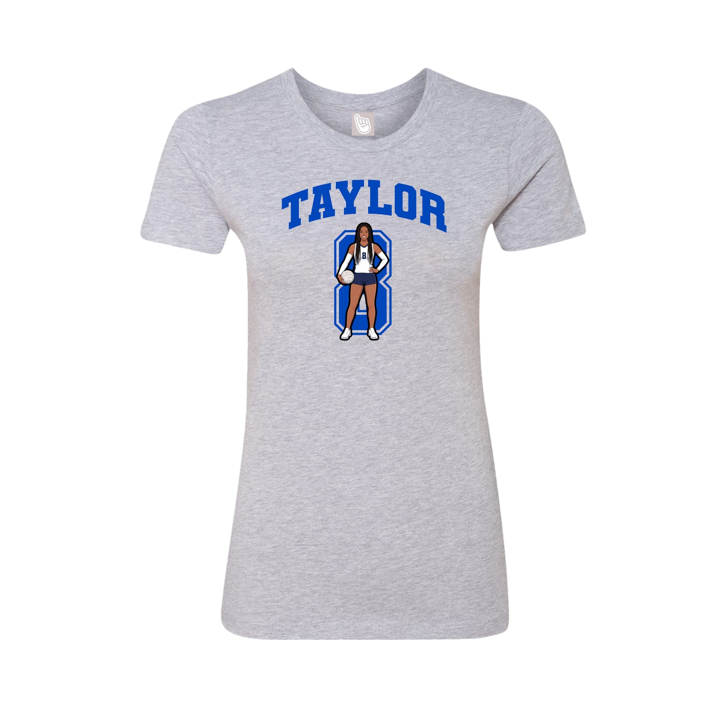 Fitted Women's Tee — Number in Grey