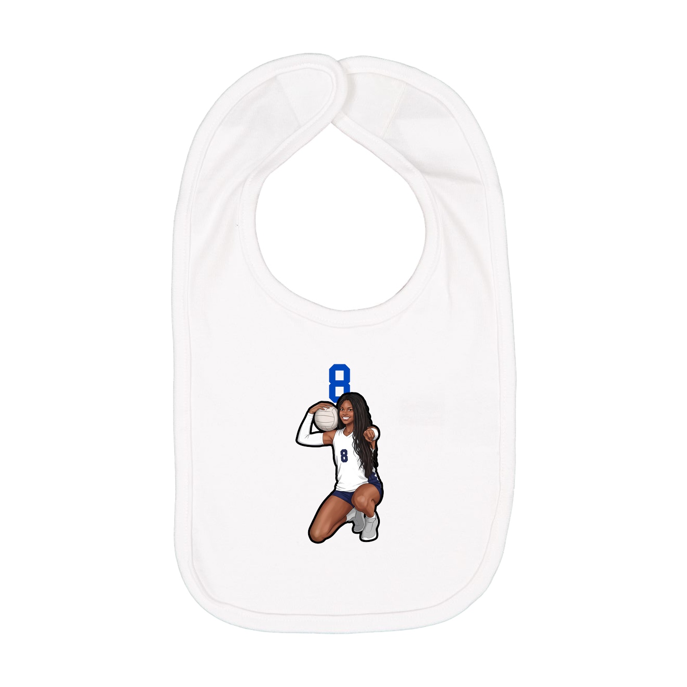 Infant Bib — Number Top in White