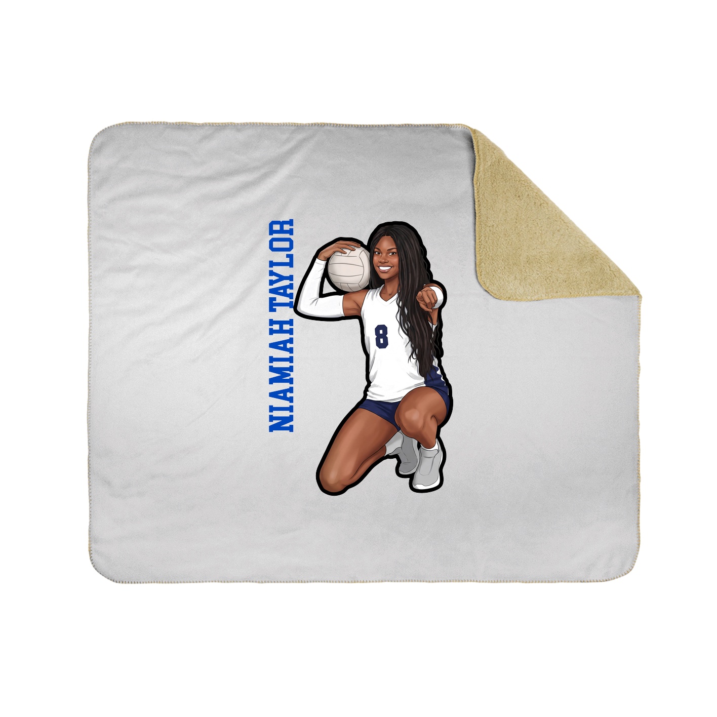 Throw Blanket — Name Vertical in White
