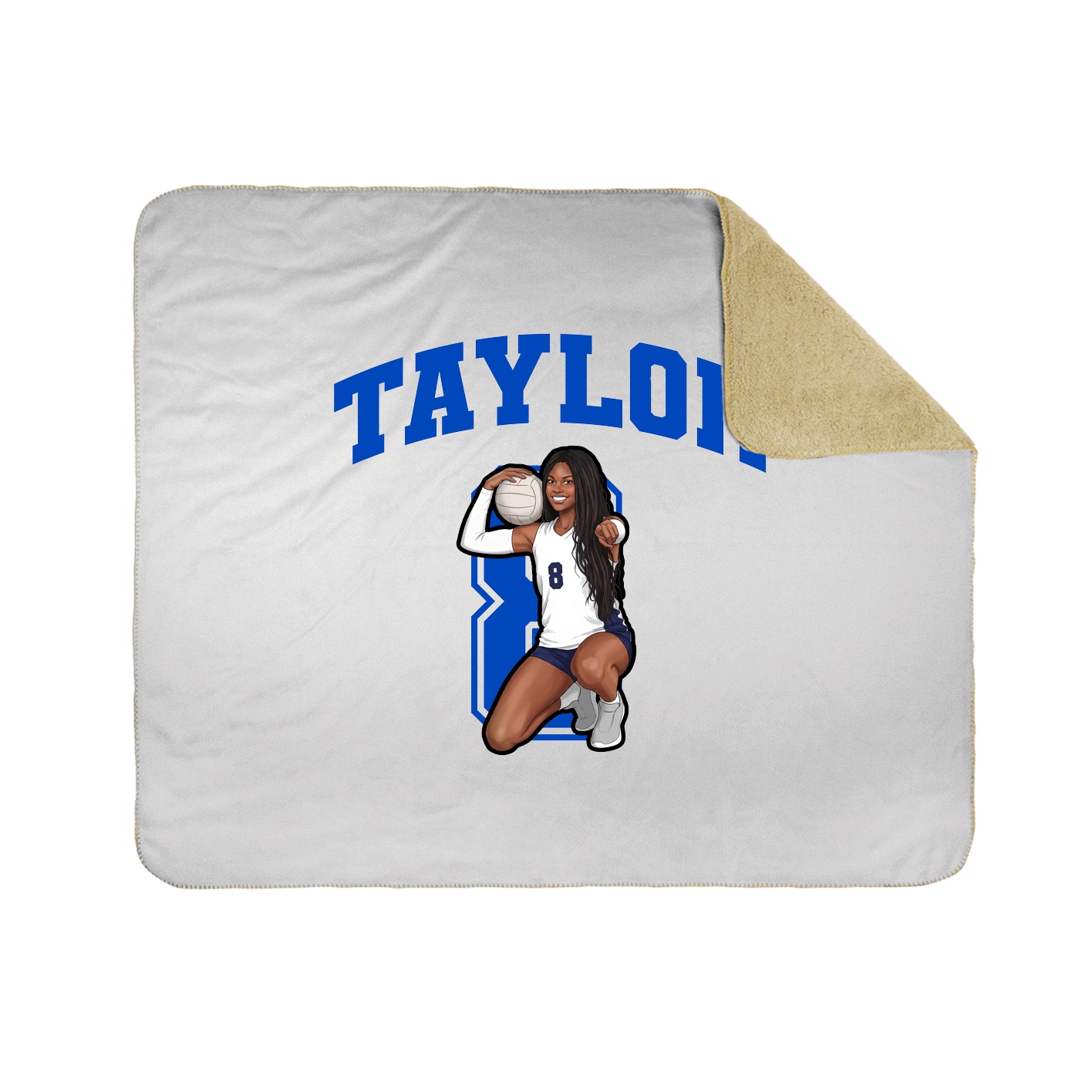 Throw Blanket — Number in White