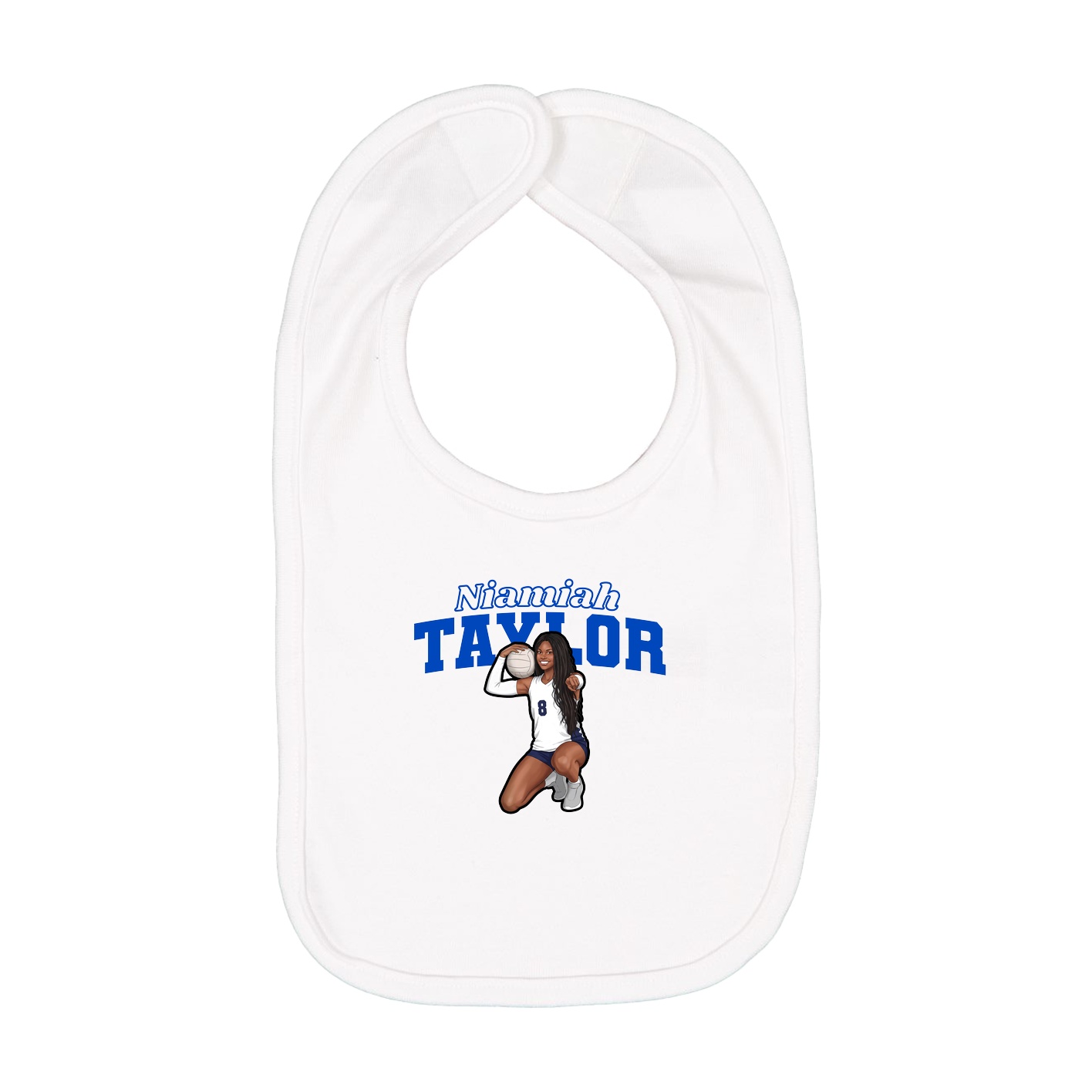 Infant Bib — Name Arch in White