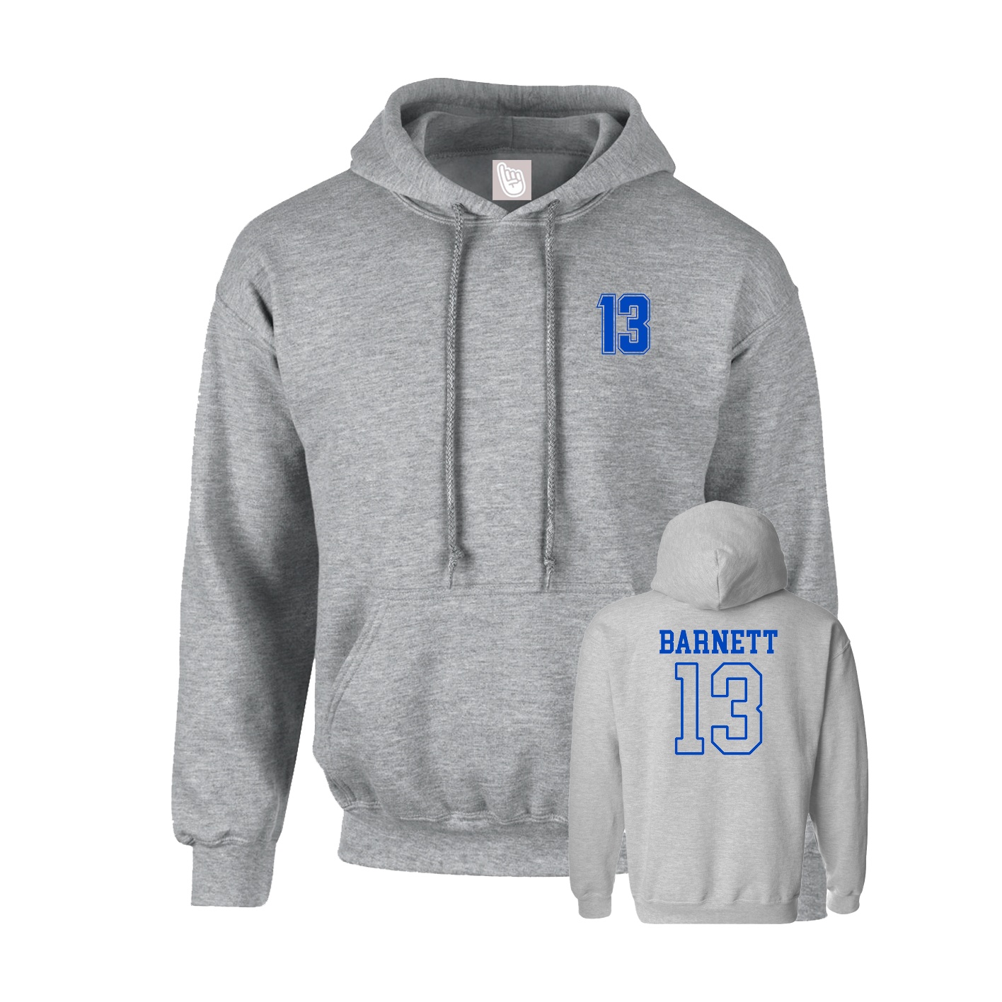 Hoodie — Chest Back in Grey