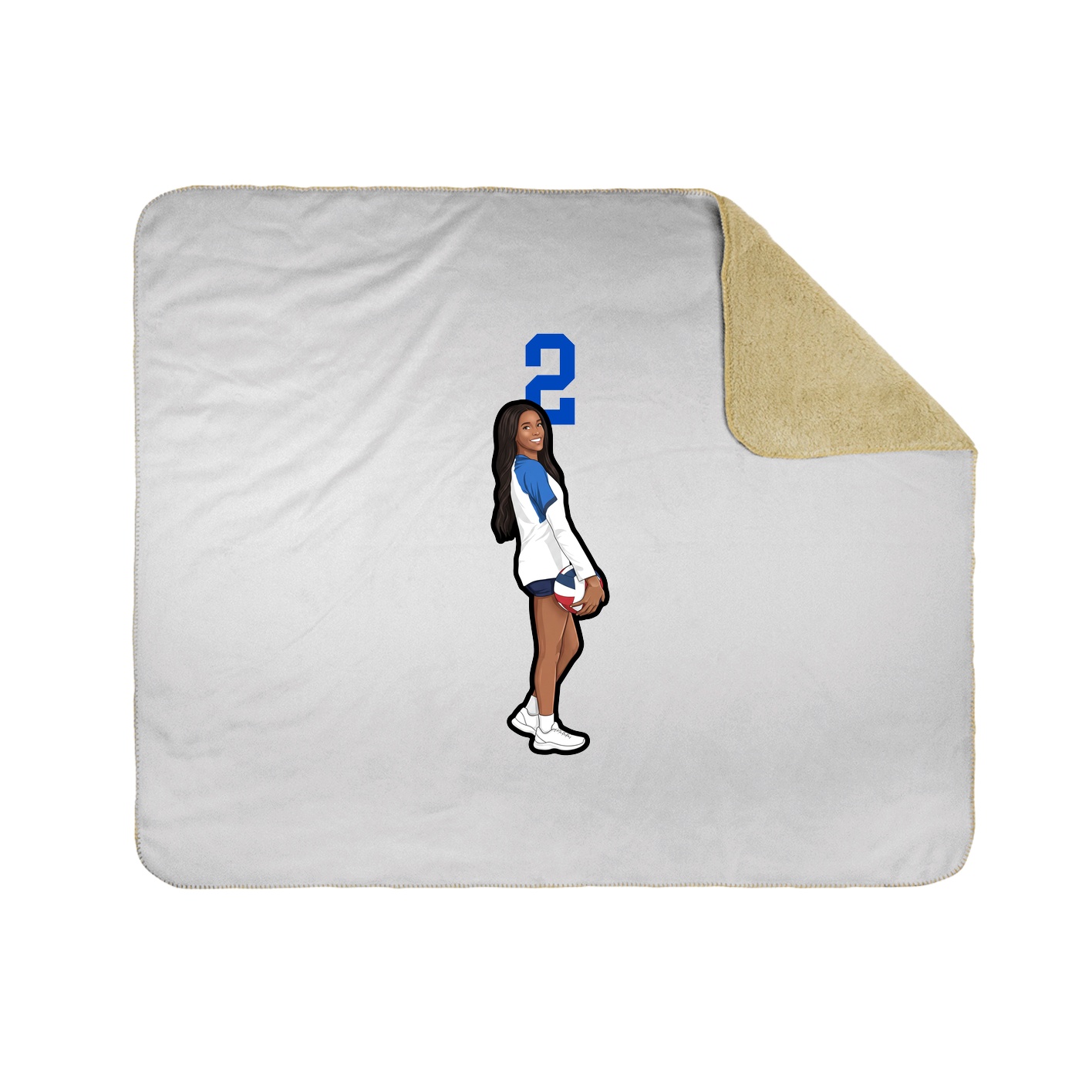 Throw Blanket — Number Top in White