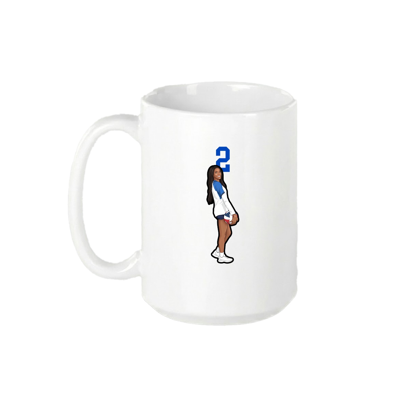 15oz Coffee Mug — Number Top in White