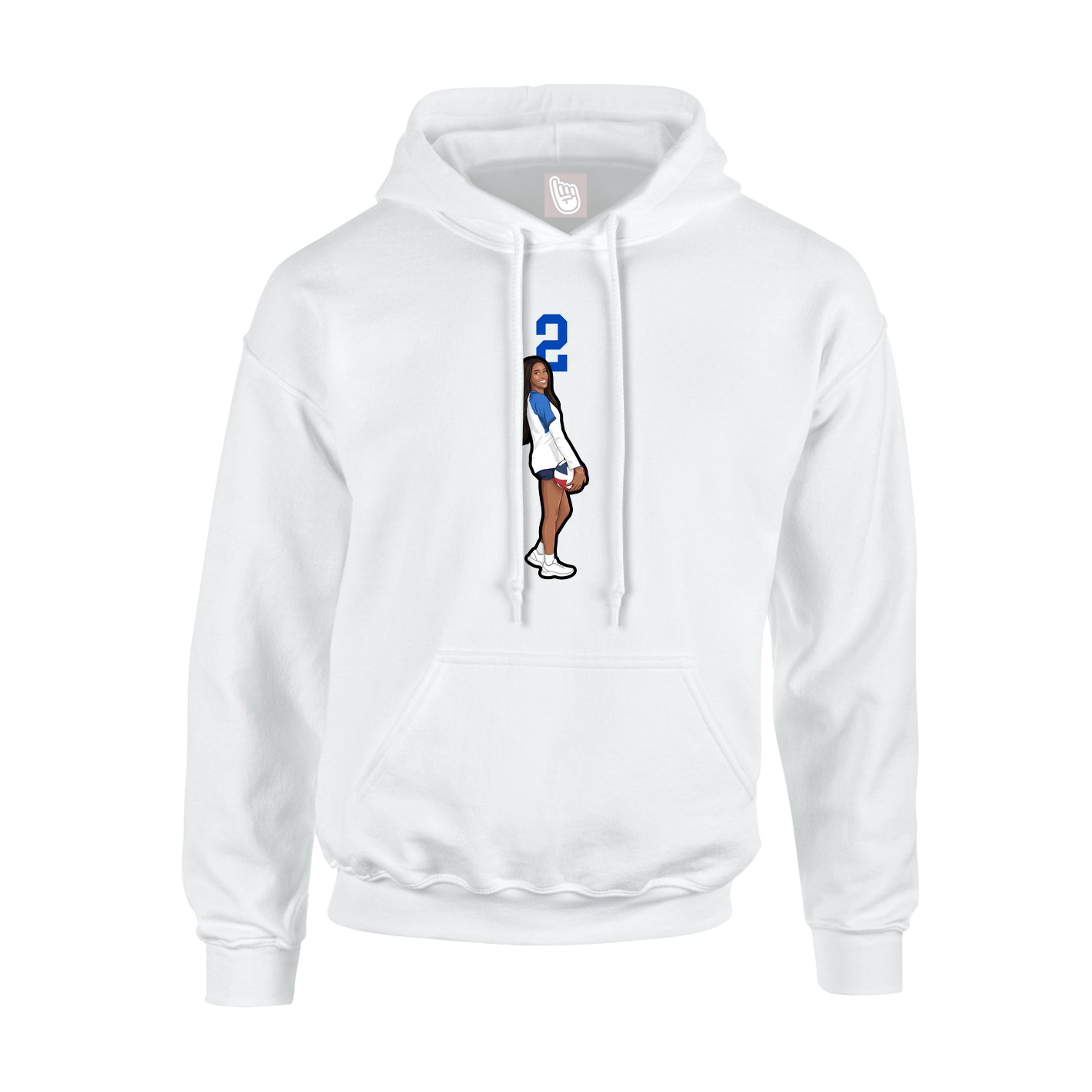 Youth Hoodie — Number Top in White