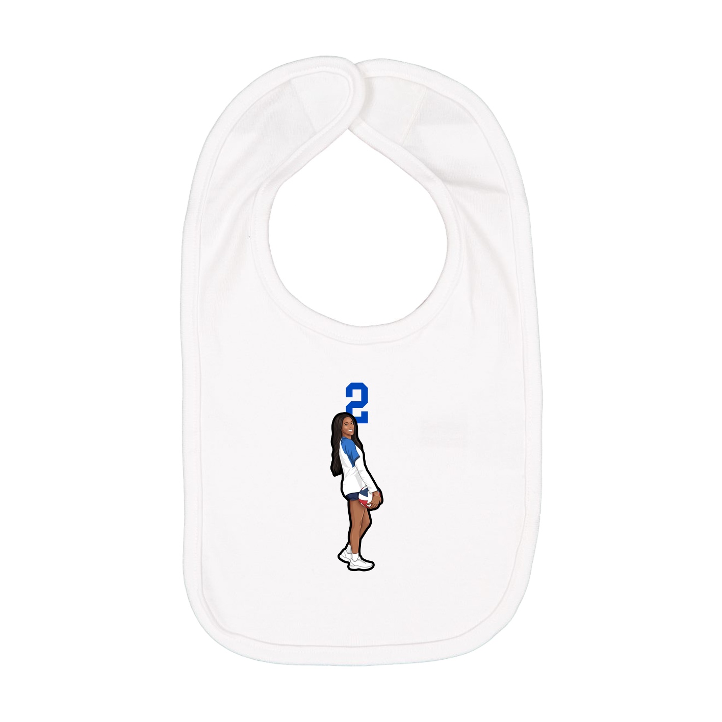 Infant Bib — Number Top in White