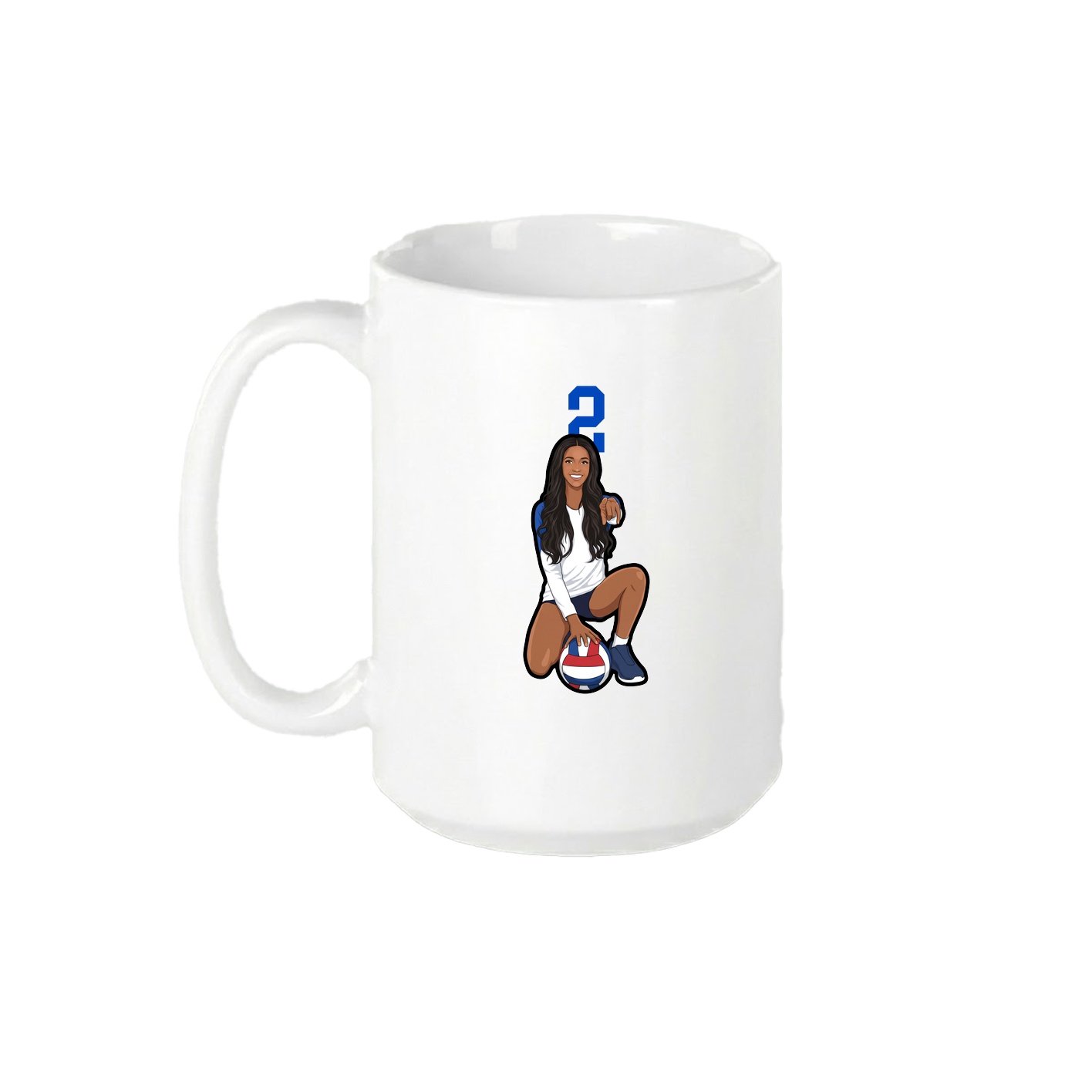 15oz Coffee Mug — Number Top in White