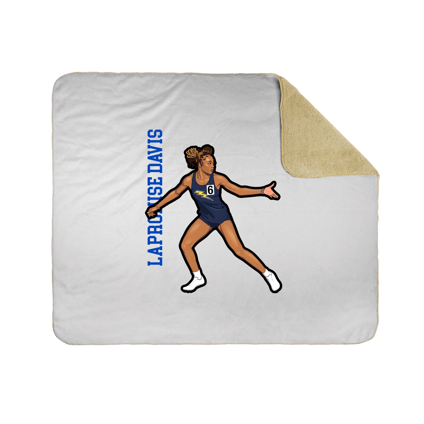 Throw Blanket — Name Vertical in White