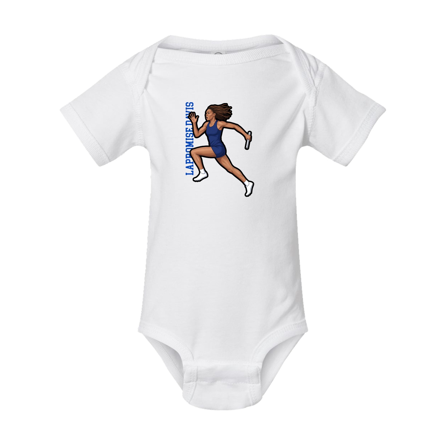 Baby Onesie — Name Vertical in White