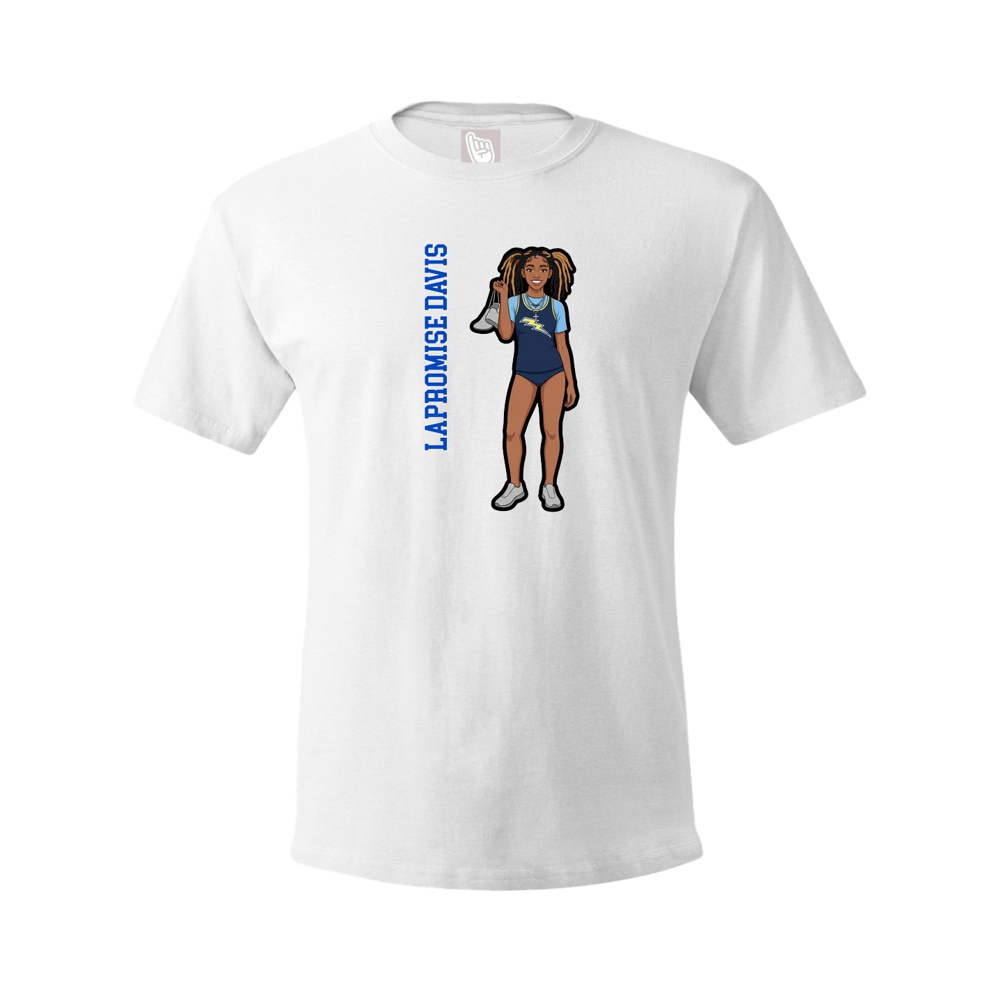 Youth Tee — Name Vertical in White