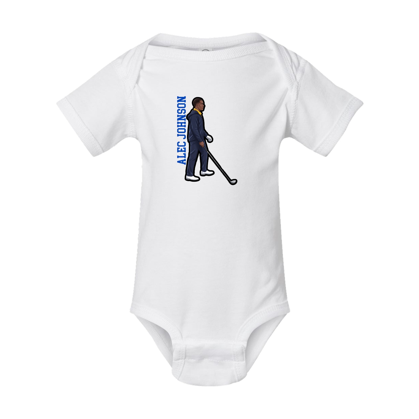Baby Onesie — Name Vertical in White