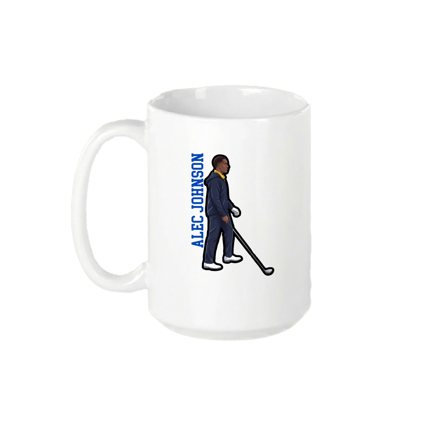 15oz Coffee Mug — Name Vertical in White