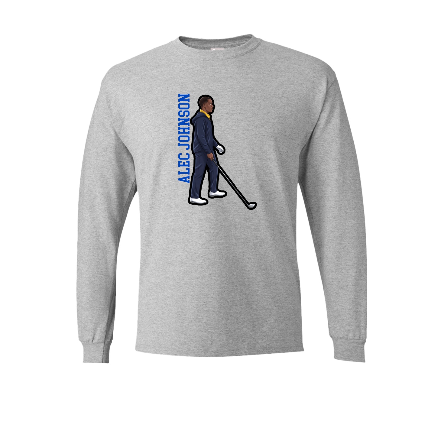 Long Sleeve Tee — Name Vertical in Grey