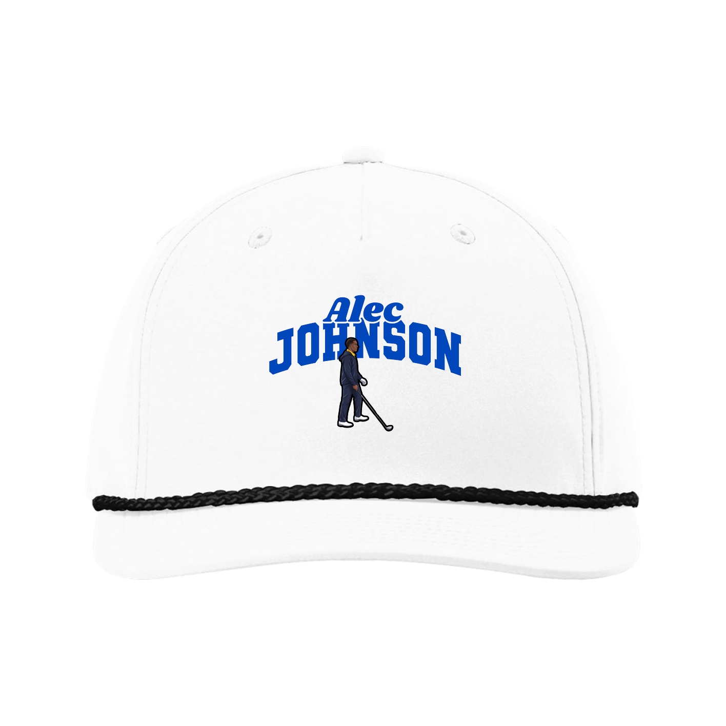 Five-Panel Classic Rope Cap — Signature Arch in White