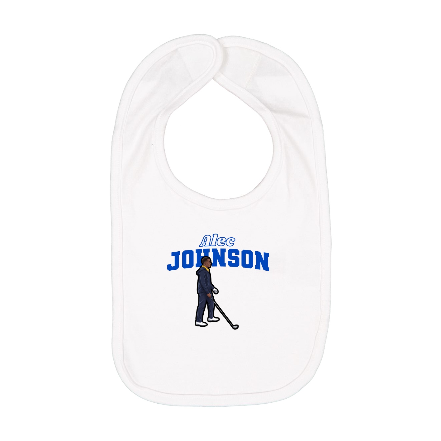Infant Bib — Name Arch in White