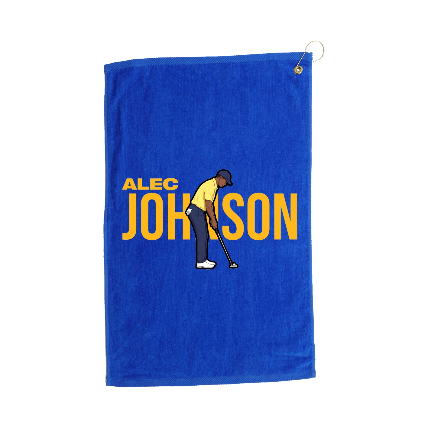 Golf Towel — Player Name in Royal