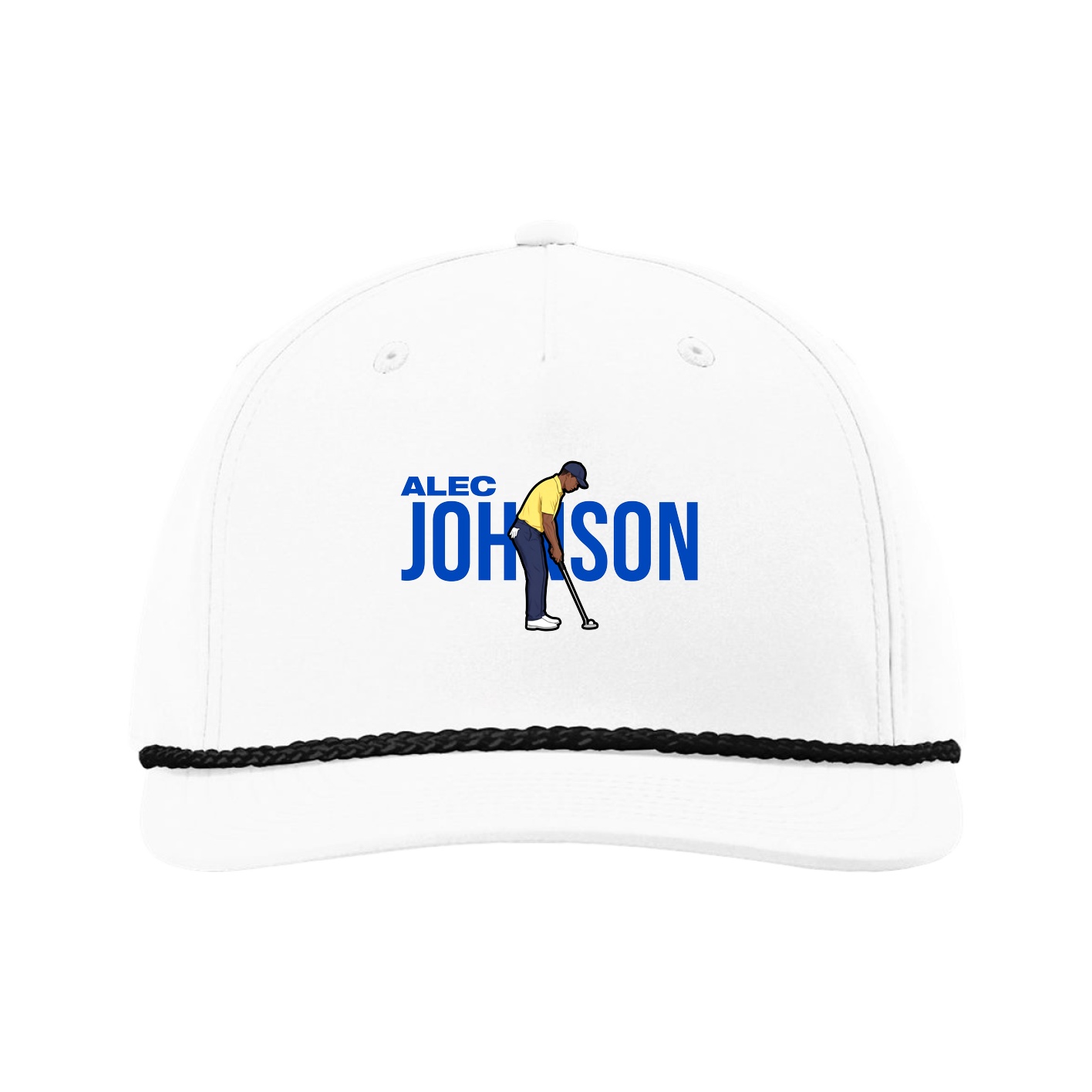 Five-Panel Classic Rope Cap — Player Name in White