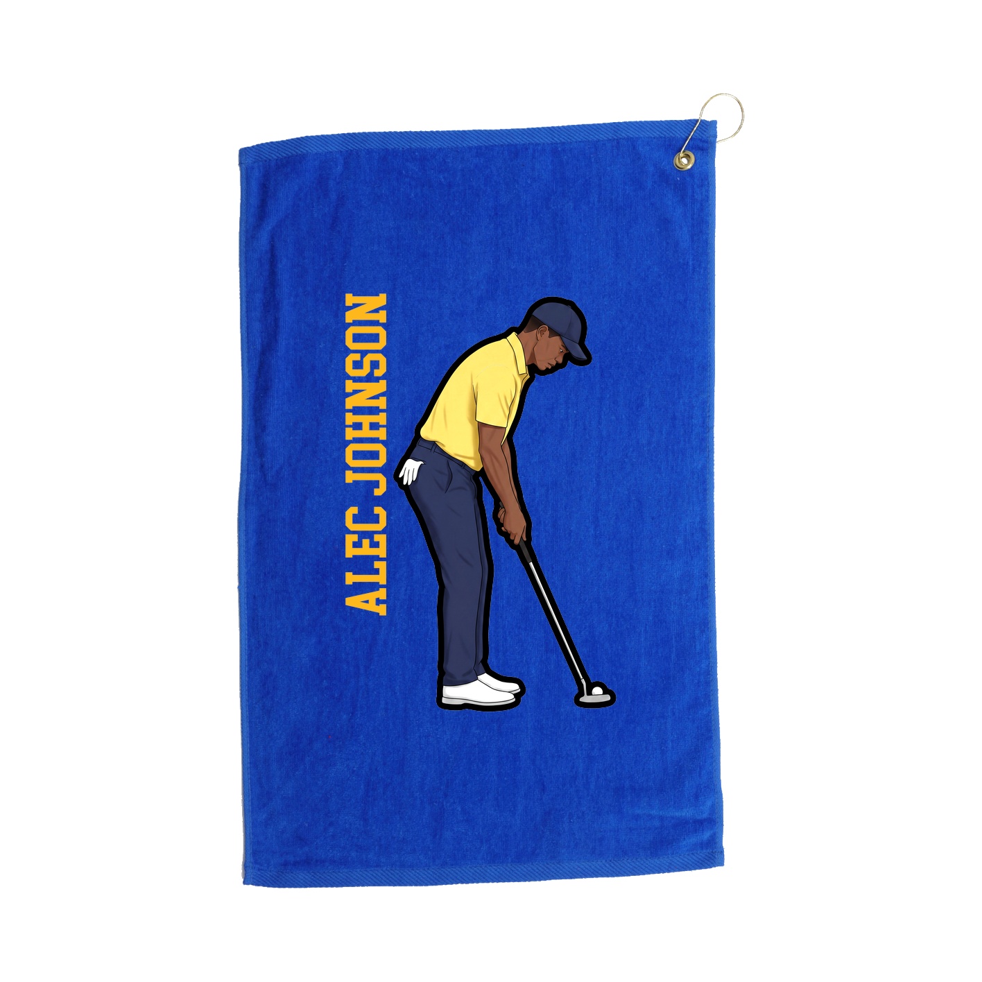 Golf Towel — Name Vertical in Royal