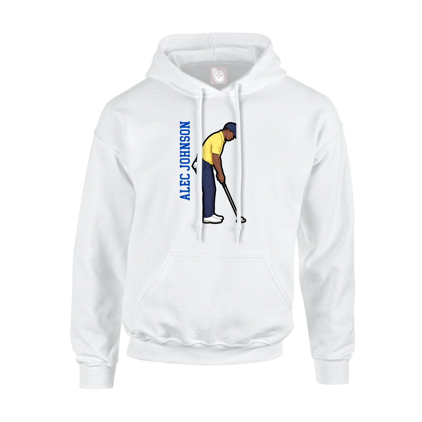 Youth Hoodie — Name Vertical in White