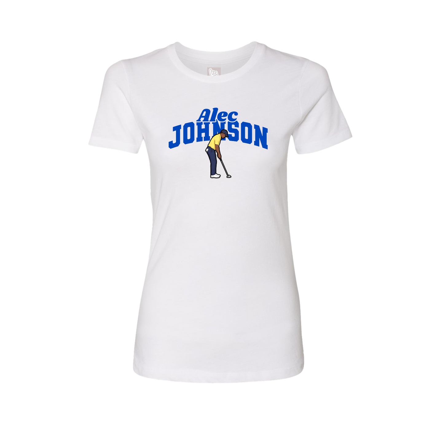 Fitted Women's Tee — Signature Arch in White