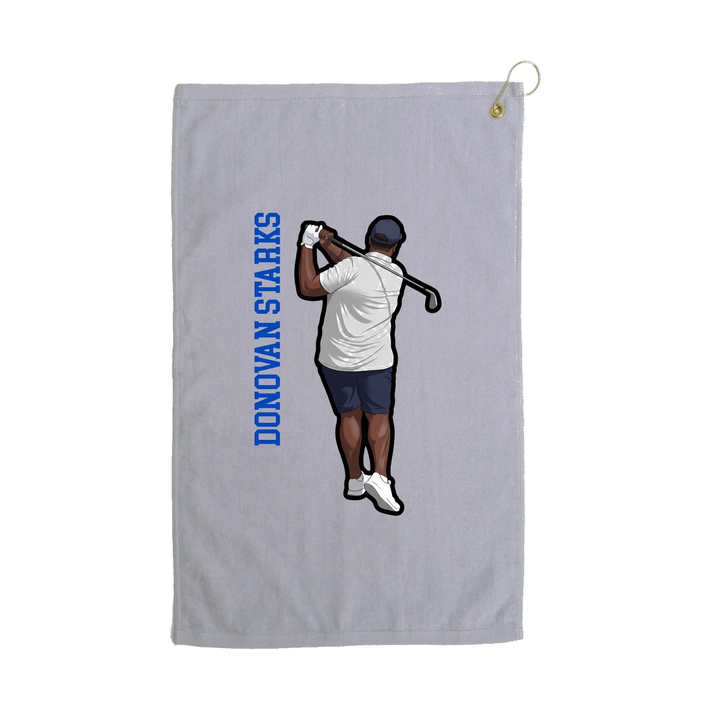 Golf Towel — Name Vertical in Grey