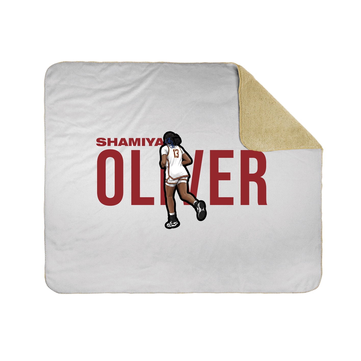 Throw Blanket — Player Name in White