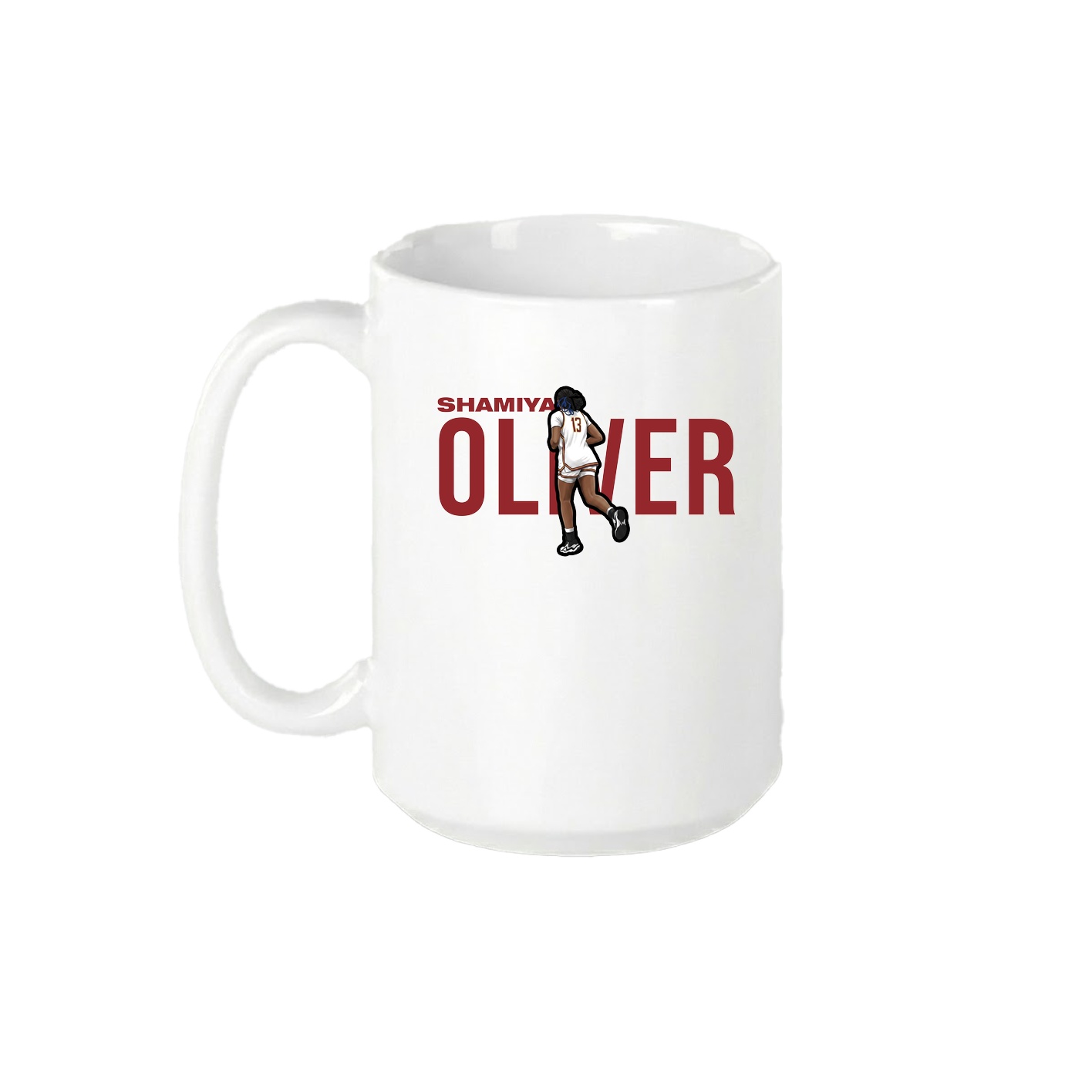 15oz Coffee Mug — Player Name in White