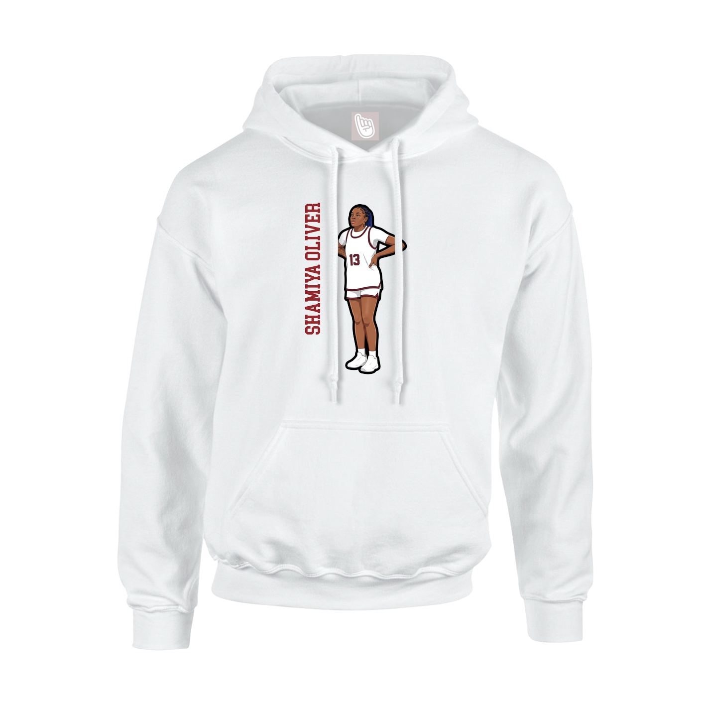 Hoodie — Name Vertical in White