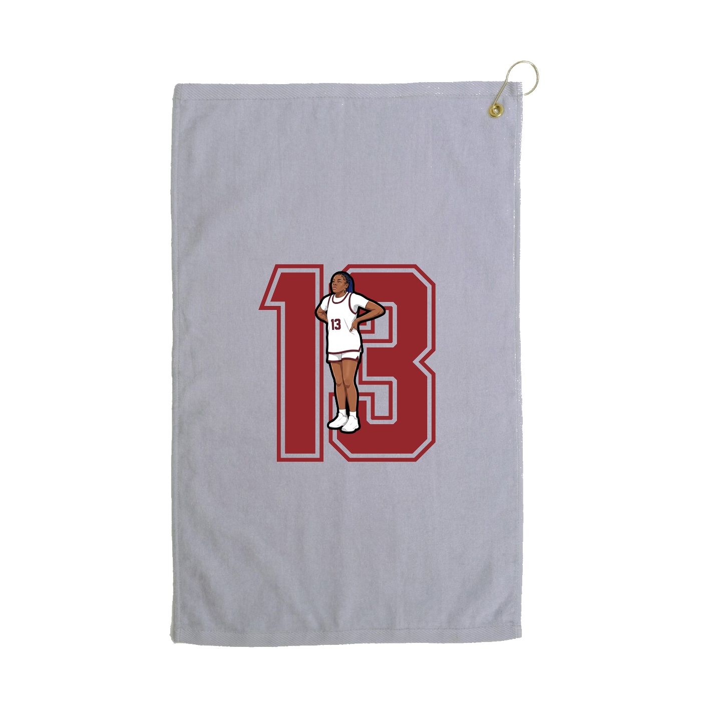 Golf Towel — Number in Grey