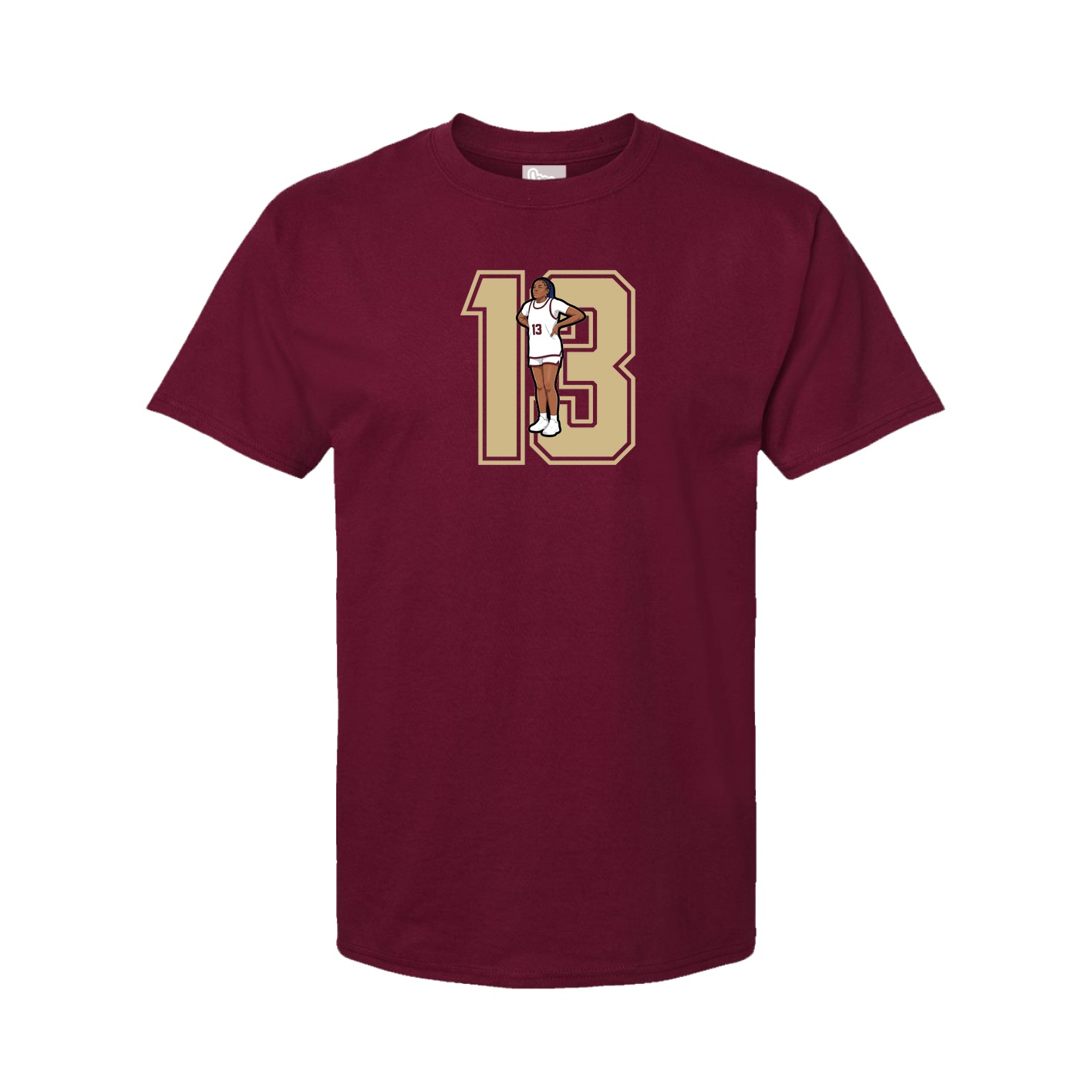 Youth Tee — Number in Cardinal
