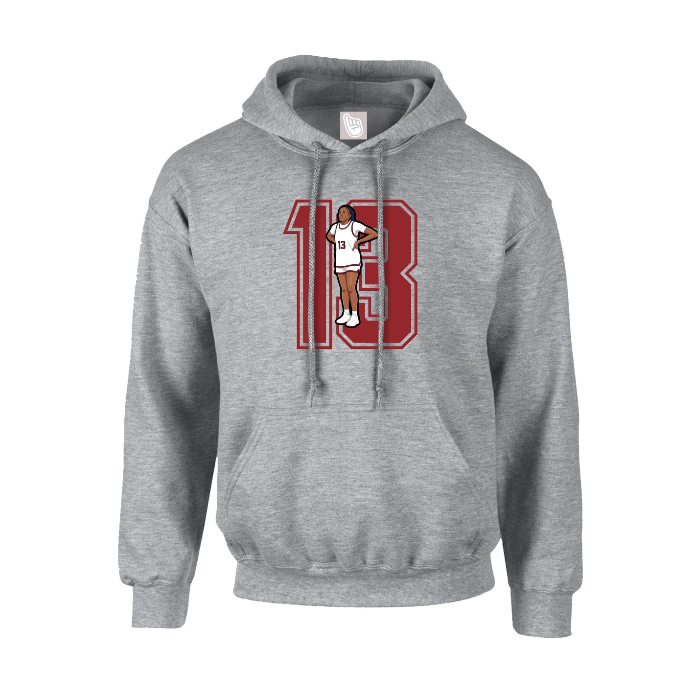 Youth Hoodie — Number in Grey
