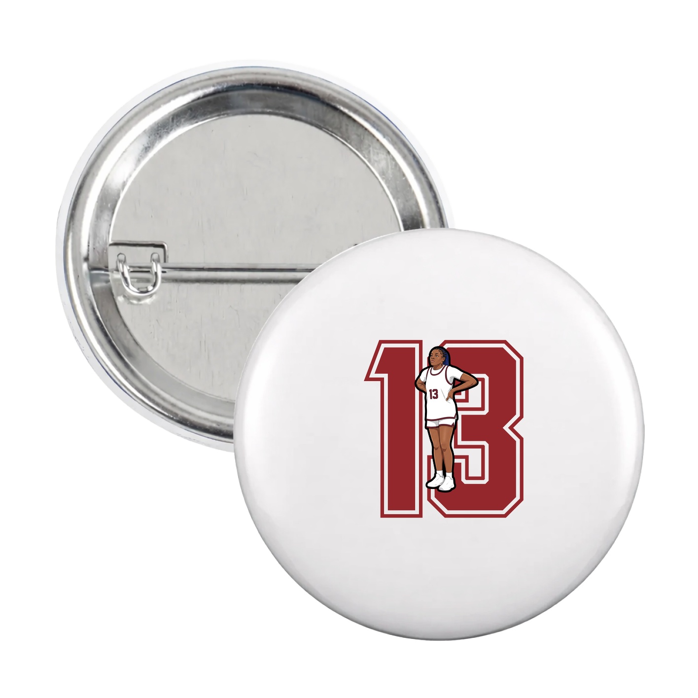 Game Day Button — Number in White