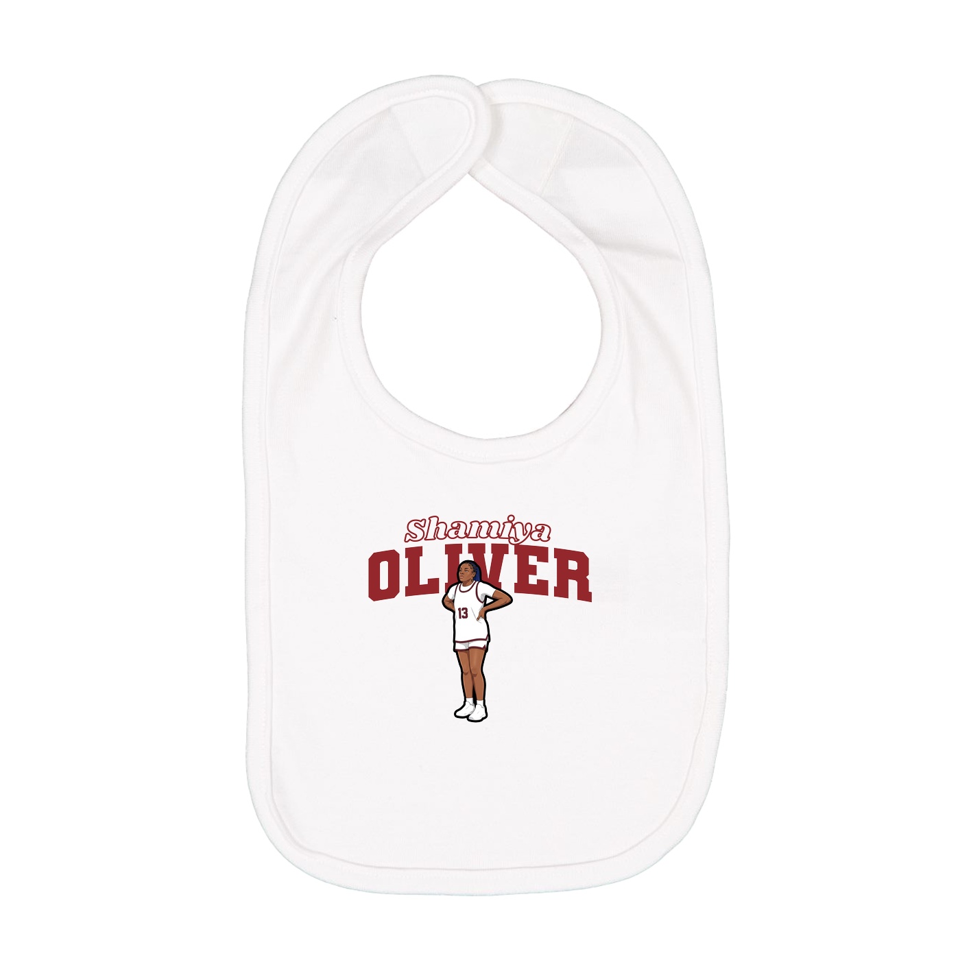 Infant Bib — Name Arch in White