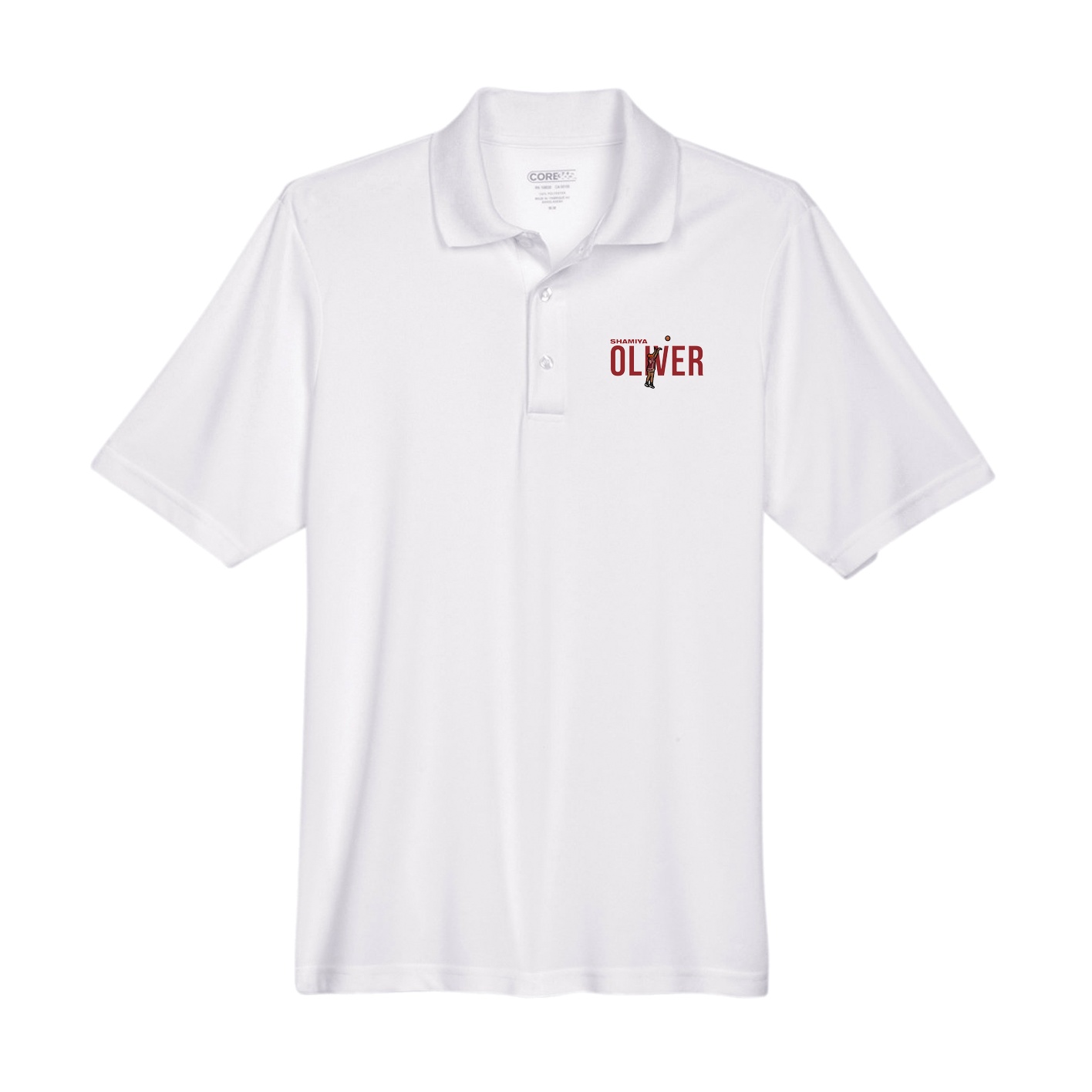 Performance Polo — Player Name in White