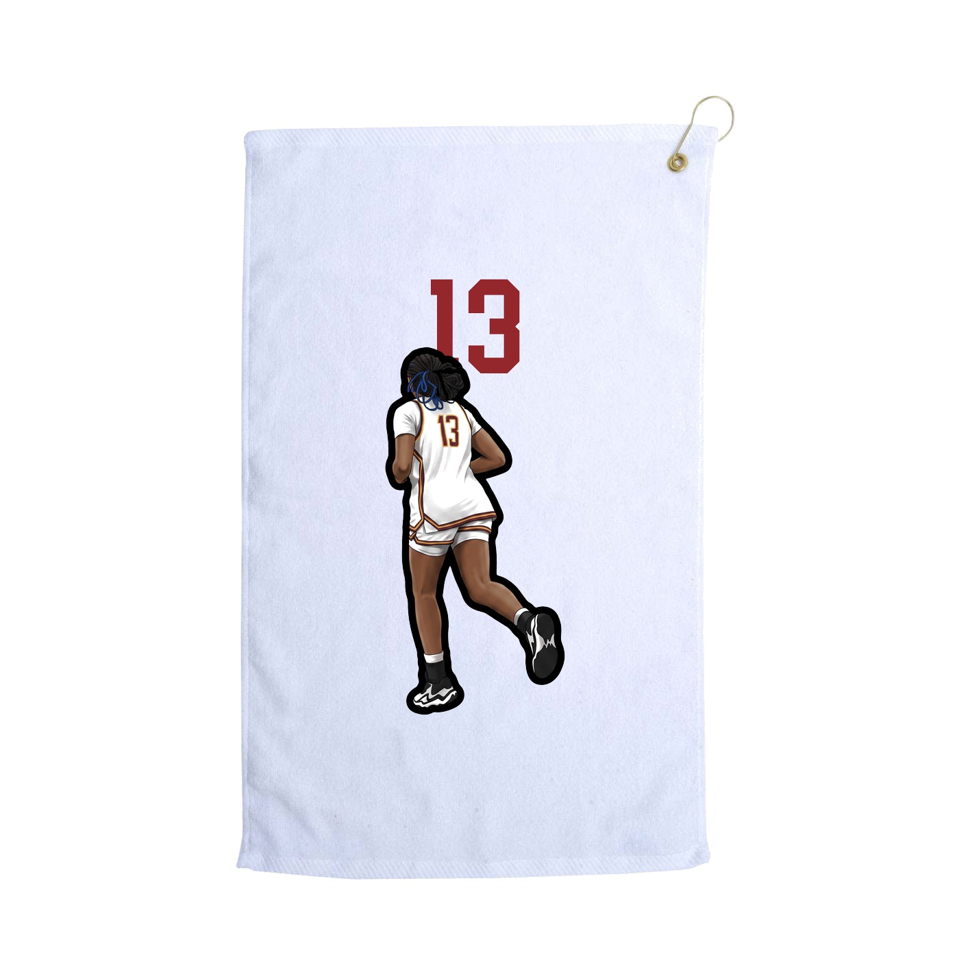 Golf Towel — Number Top in White