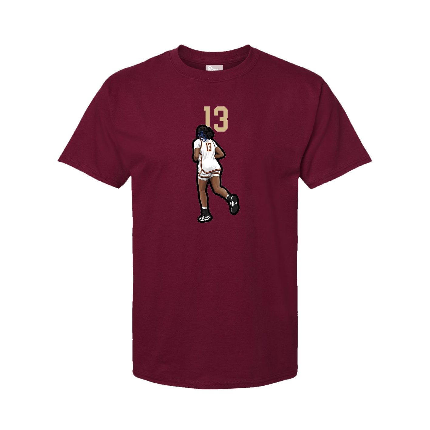 Youth Tee — Number Top in Cardinal